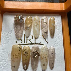 Taurus high-quality handcrafted reusable press on nails.